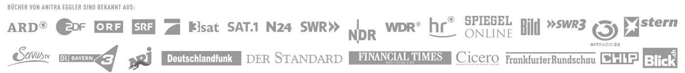 Medienreferenzen-Anitra Eggler Logos von TV-Sendern und Medien aus Deutschland, Österreich und der Schweiz