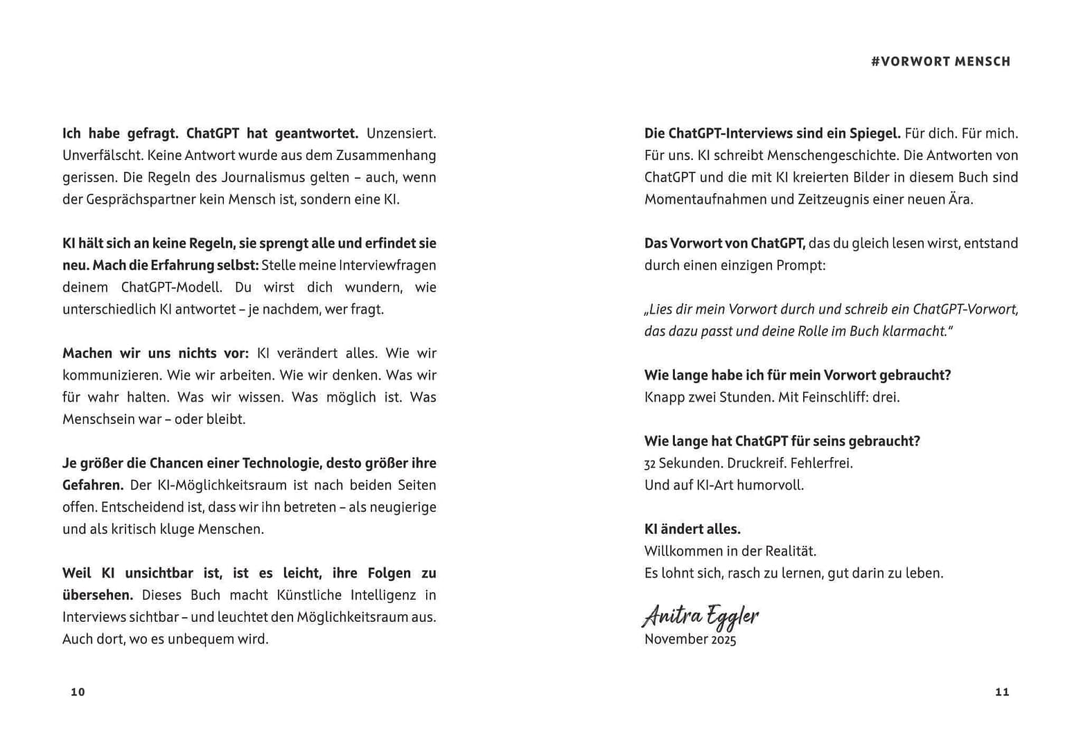 KI unzensiert - Die ChatGPT-Interviews — Vorwort Band 1 ©Anitra Eggler