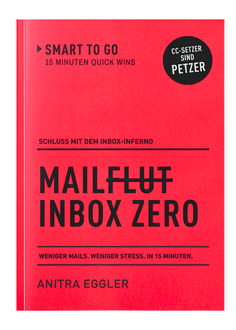 Buchcover des 15-Minuten-Buchs Inbox Zero von Anitra Eggler – in 15 Minuten gegen E-Mail-Stress und für mehr Fokus und weniger Ablenkung und Overload im digitalen Alltag.